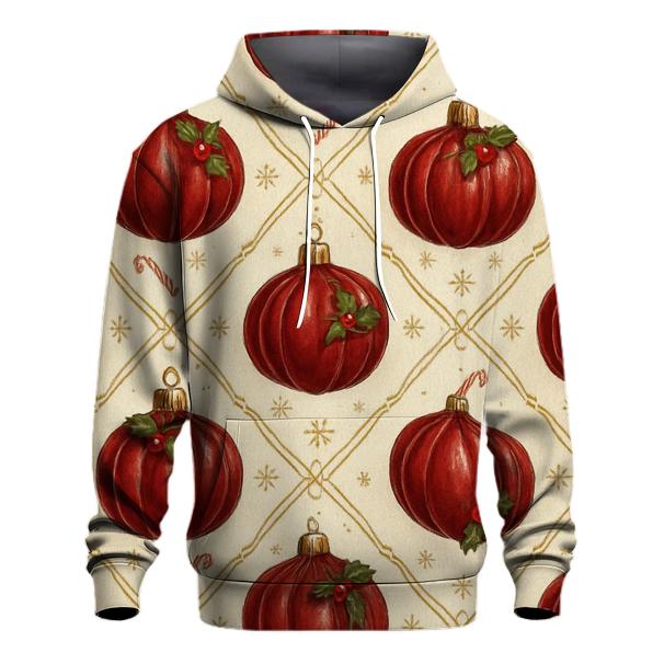 Crimson Ornament Pumpkin Lattice On Ivory Background zip-up hoodies