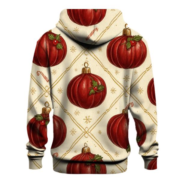 Crimson Ornament Pumpkin Lattice On Ivory Background zip-up hoodies
