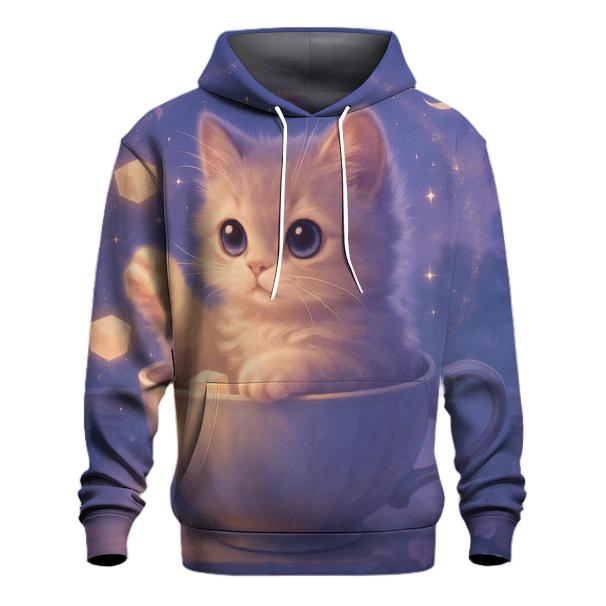 Moonlit Teacup Kitten Reverie custom hoodies