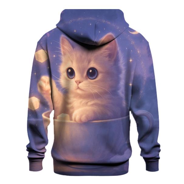 Moonlit Teacup Kitten Reverie custom hoodies