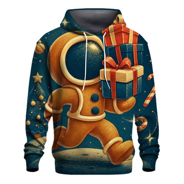 Gingerbread Astronaut Gift Run printed hoodies