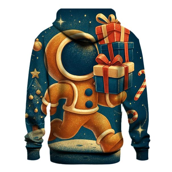 Gingerbread Astronaut Gift Run printed hoodies