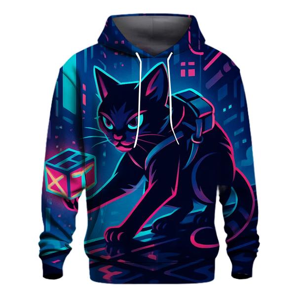 Neon Alley Courier Cat printed hoodies