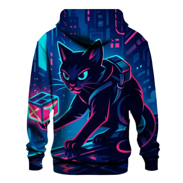 Neon Alley Courier Cat printed hoodies