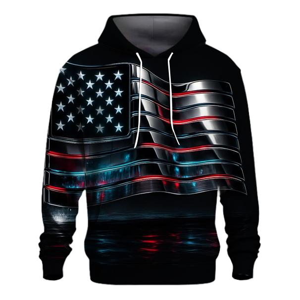 Neon Harbor Flag With Chrome Reflections custom hoodies
