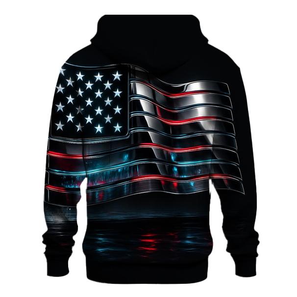 Neon Harbor Flag With Chrome Reflections custom hoodies