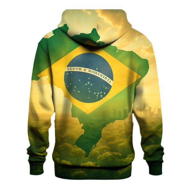 Brazil Double Exposure Rainforest Pulse lightweight hoodies