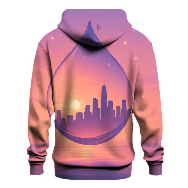 Skyline In A Glass Sunset embroidered hoodies