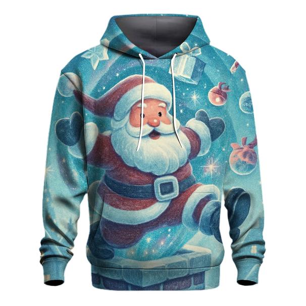 Santa Stuck In A Starry Chimney Portal lightweight hoodies