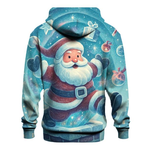 Santa Stuck In A Starry Chimney Portal lightweight hoodies