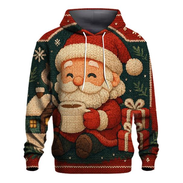 Knitted Pattern Santa Cocoa Cabin heavyweight hoodies