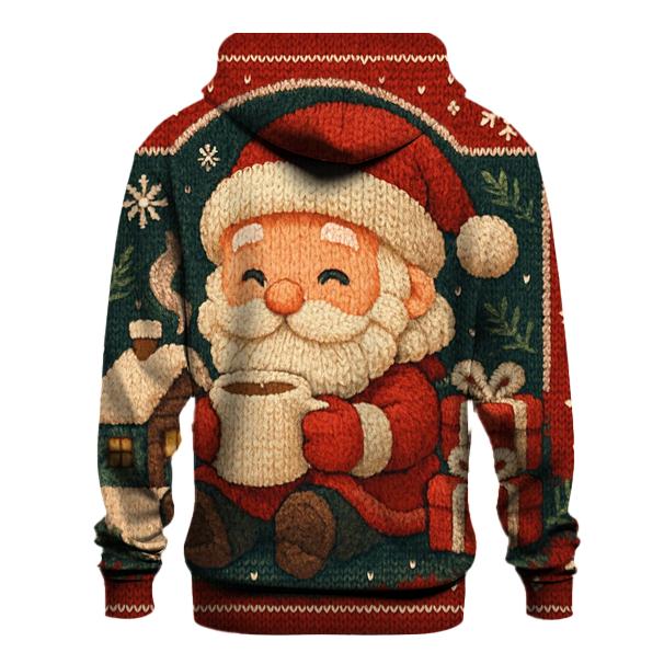 Knitted Pattern Santa Cocoa Cabin heavyweight hoodies