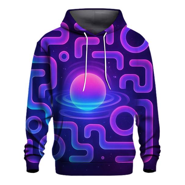 Neon Halo Labyrinth Drift embroidered hoodies