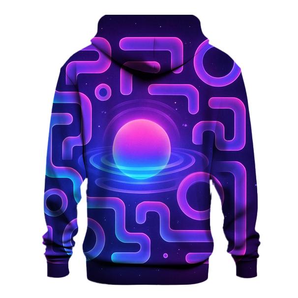 Neon Halo Labyrinth Drift embroidered hoodies