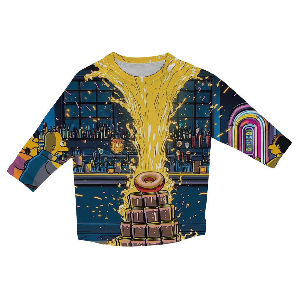 Moes Neon Spill Dimension custom 3/4 sleeve shirts