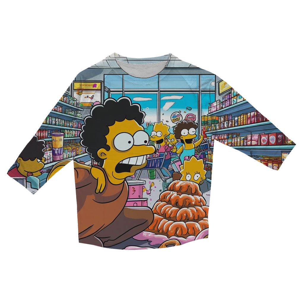 Kwik E Mart Cosmic Checkout Stampede stylish quarter sleeve tops
