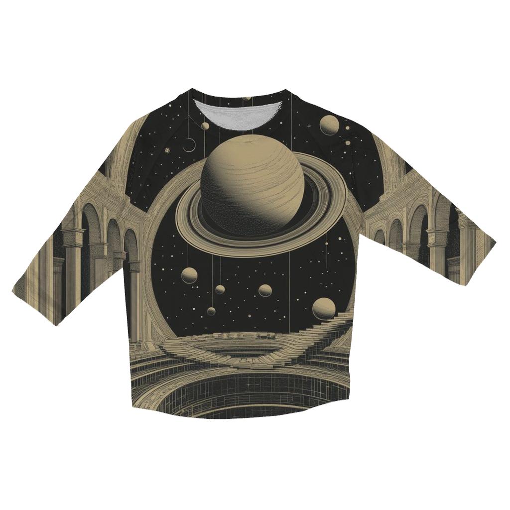 M C Escher Inspired Solar System Staircase Observatory designer 3/4 sleeve blouses