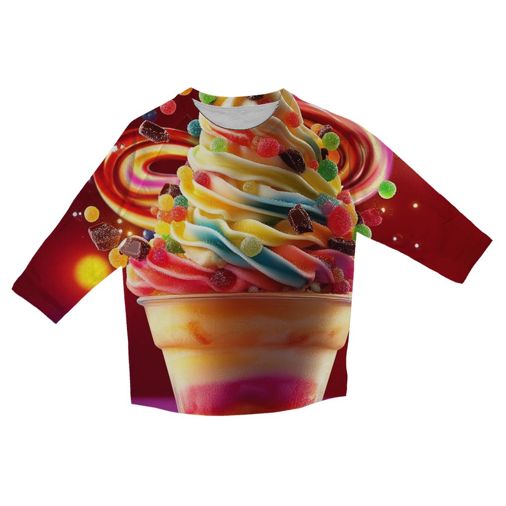 Syrup Comet Sundae Spin printed three quarter sleeve shirts