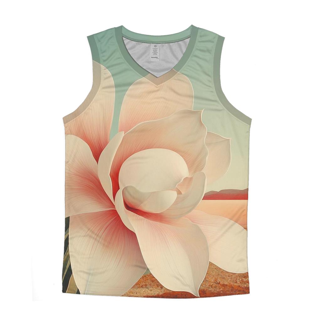 Georgia O Keeffe Inspired Orchid On Mars Horizon custom tank tops
