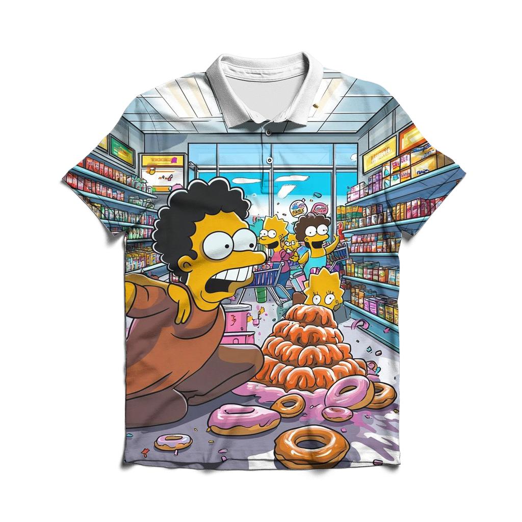 Kwik E Mart Cosmic Checkout Stampede designer slim fit polos