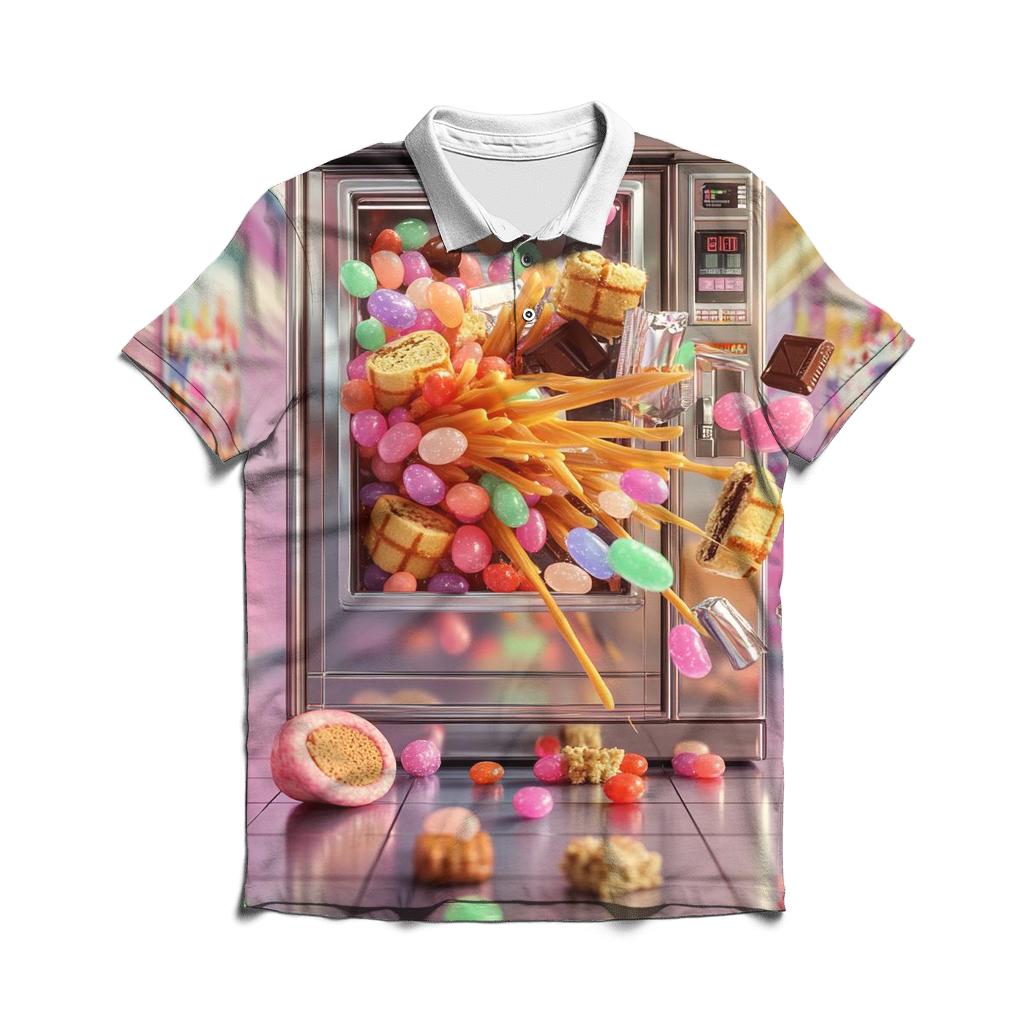 Retro Snack Vending Dreamscape embroidered polo tops