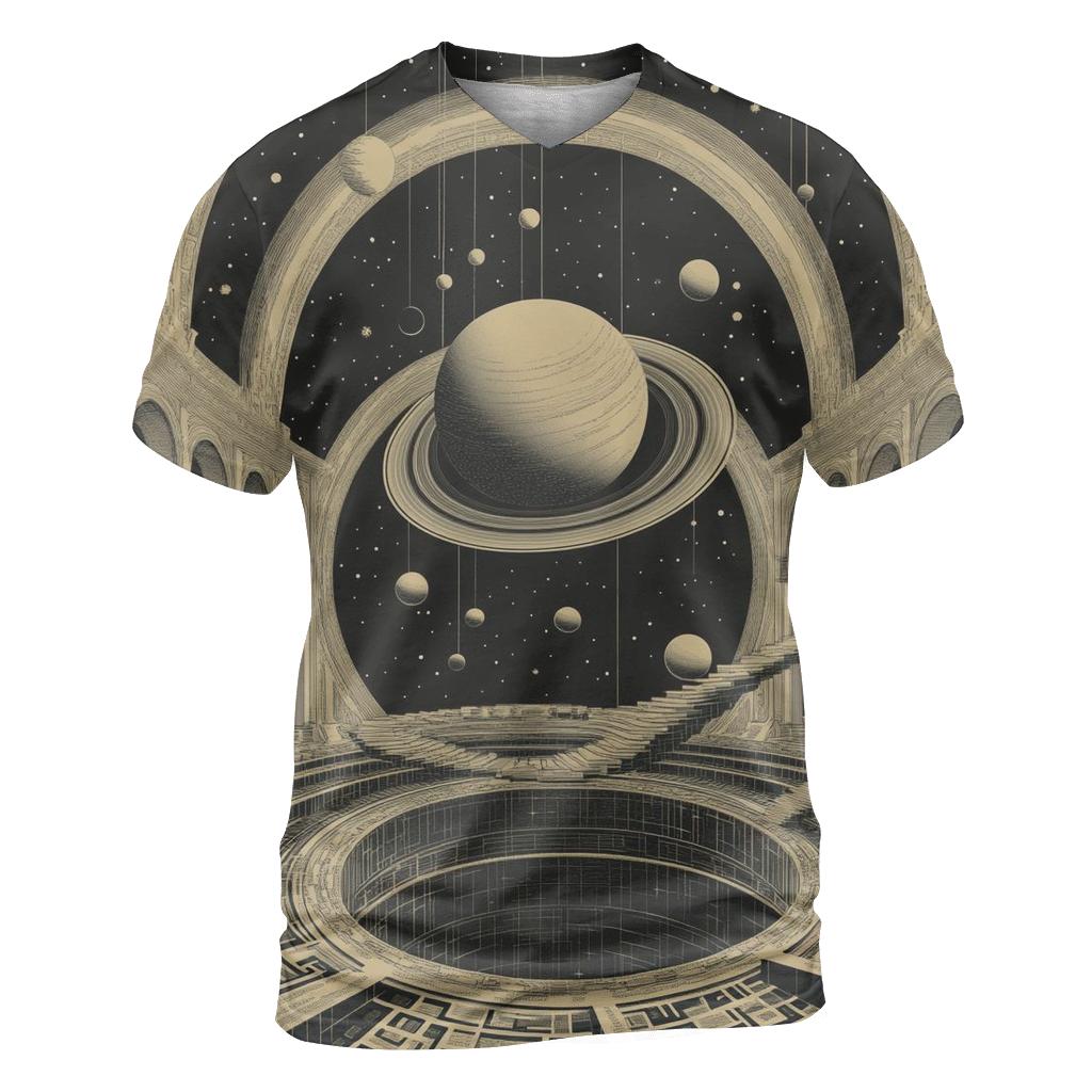M C Escher Inspired Solar System Staircase Observatory statement graphic shirts