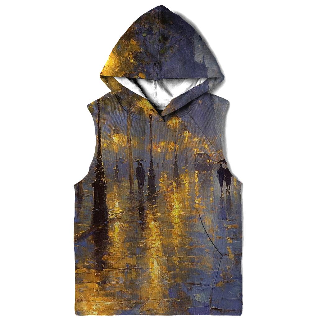 Claude Monet Inspired Rainy Citylights Boulevard hoodie styles