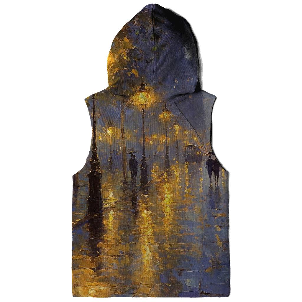 Claude Monet Inspired Rainy Citylights Boulevard hoodie styles
