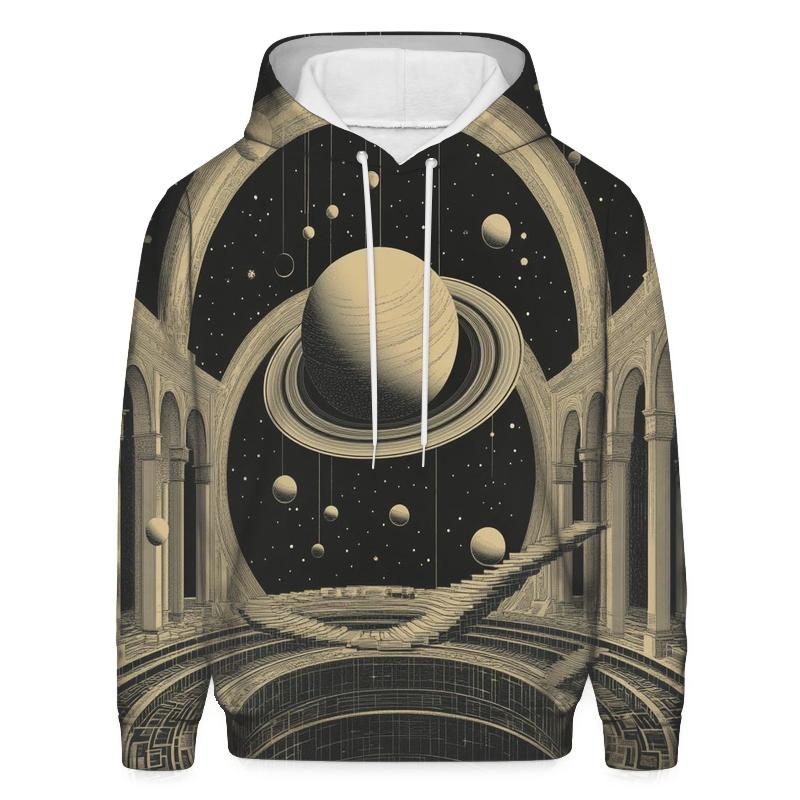 M C Escher Inspired Solar System Staircase Observatory premium hoodies