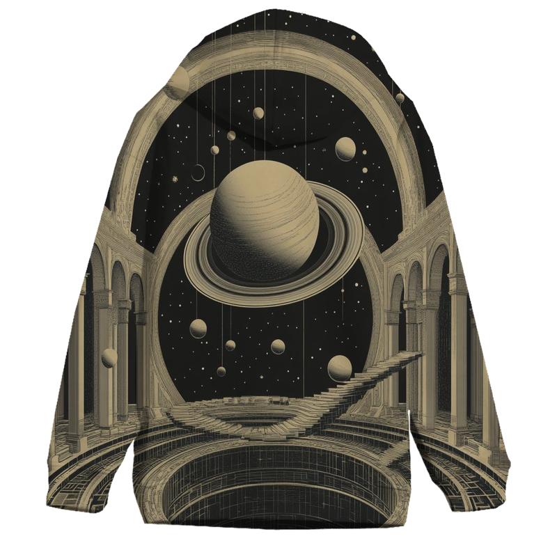 M C Escher Inspired Solar System Staircase Observatory premium hoodies