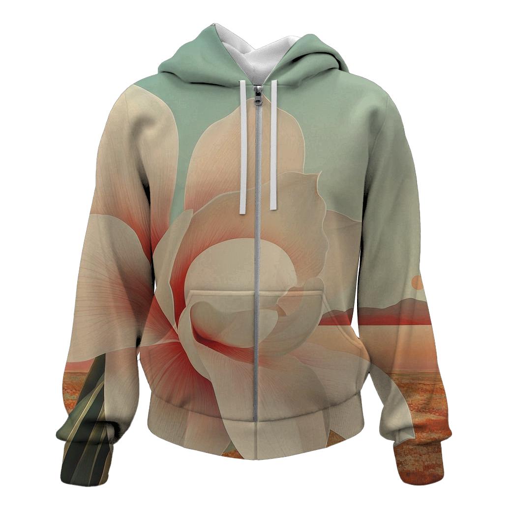 Georgia O Keeffe Inspired Orchid On Mars Horizon lightweight hoodies