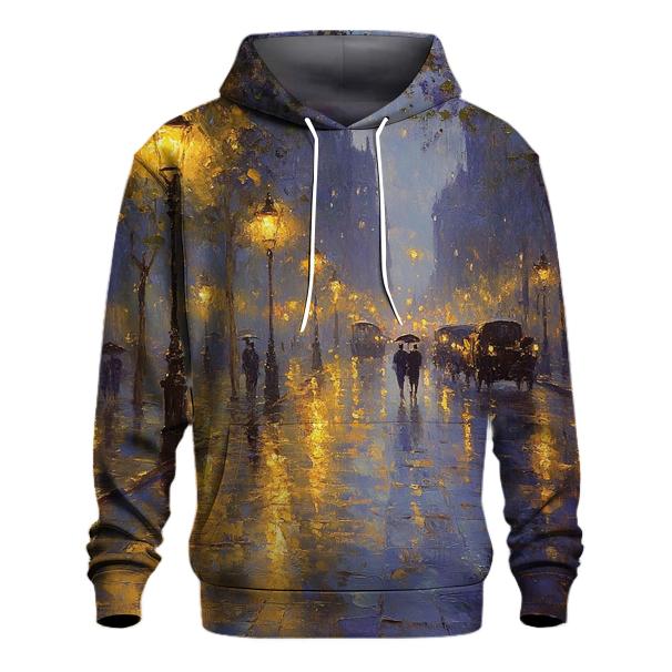 Claude Monet Inspired Rainy Citylights Boulevard hoodie designs