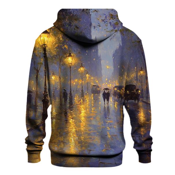 Claude Monet Inspired Rainy Citylights Boulevard hoodie designs