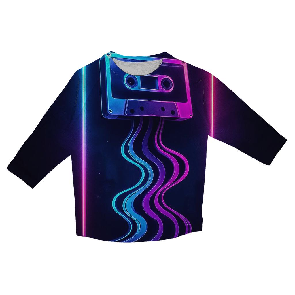 Neon Mixtape Portal printed three quarter sleeve shirts