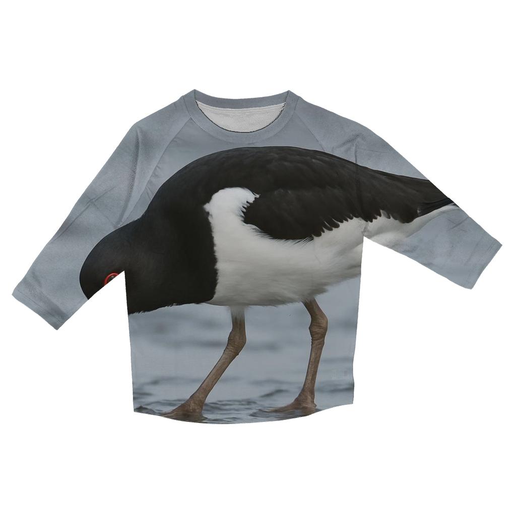 Tideflat Sentinel Oystercatcher printed three quarter sleeve shirts