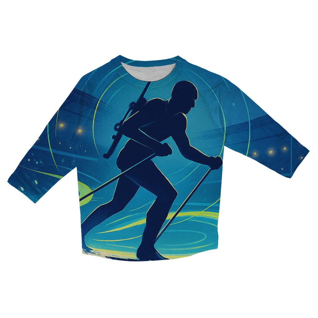 Aurora Biathlon Sprint Poster casual three quarter sleeve shirts