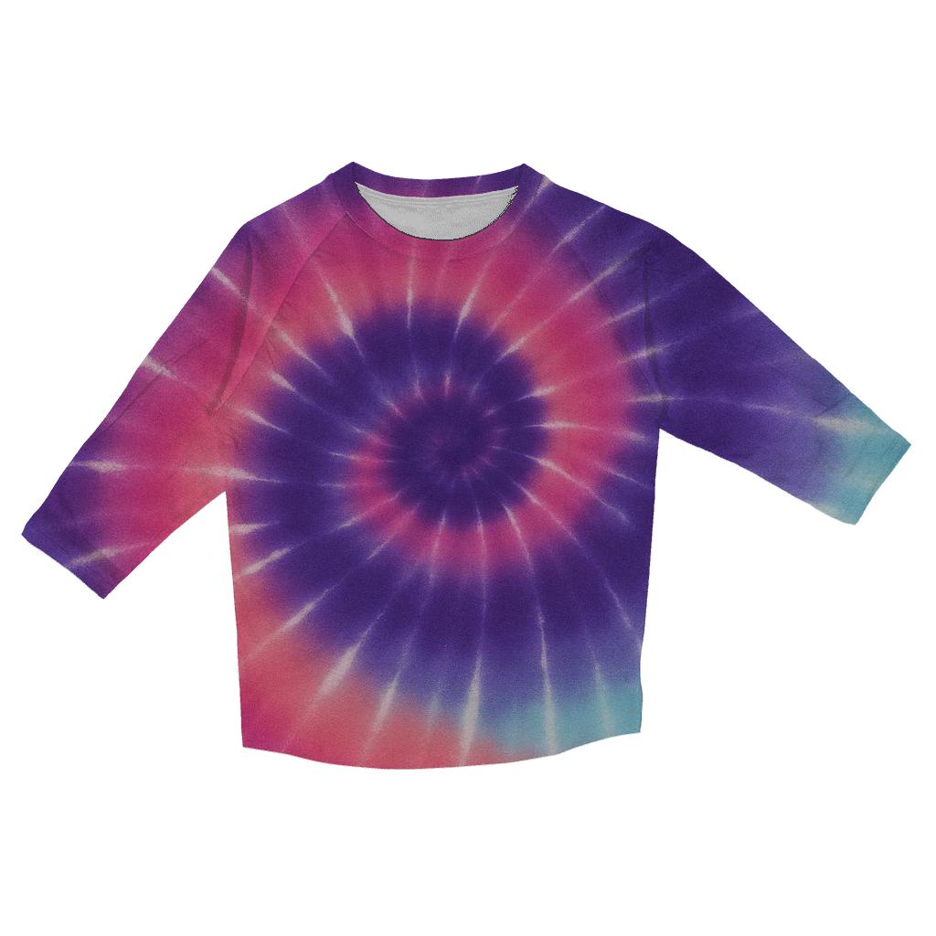 Nebula Spiral Overdye Whorl fashion 3/4 sleeve shirts