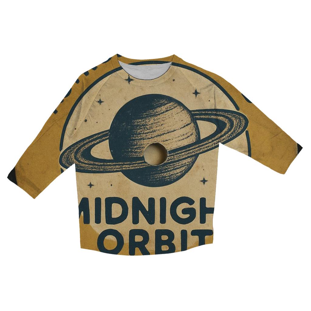 Faded Astronomy Club Vinyl Label trendy 3/4 sleeve tops