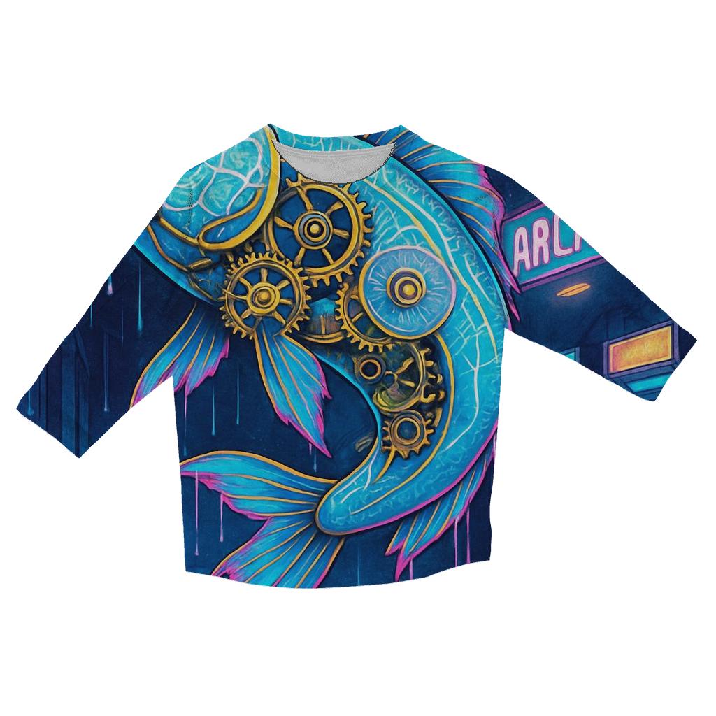 Clockwork Koi In A Rainstorm Arcade trendy 3/4 sleeve tops
