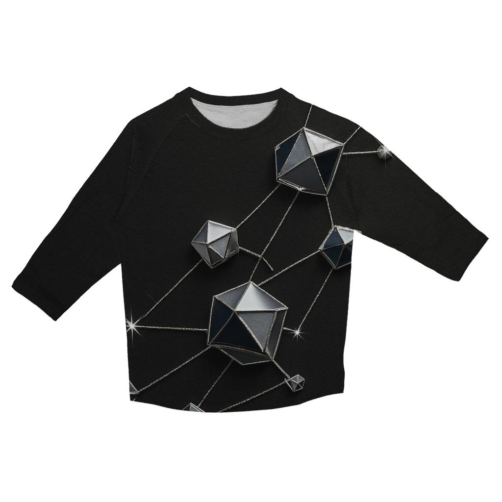 Charcoal Star Map Facets personalized 3/4 sleeve tees