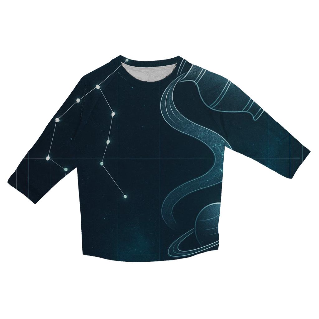 Aquarius Orbital Water Bearer Blueprint fashion 3/4 sleeve shirts