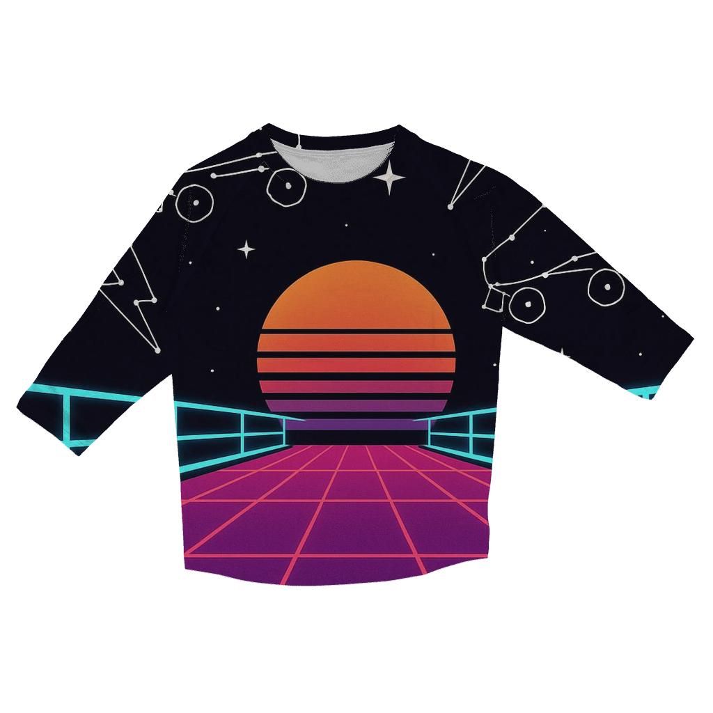Neon Roller Rink Constellation casual three quarter sleeve shirts