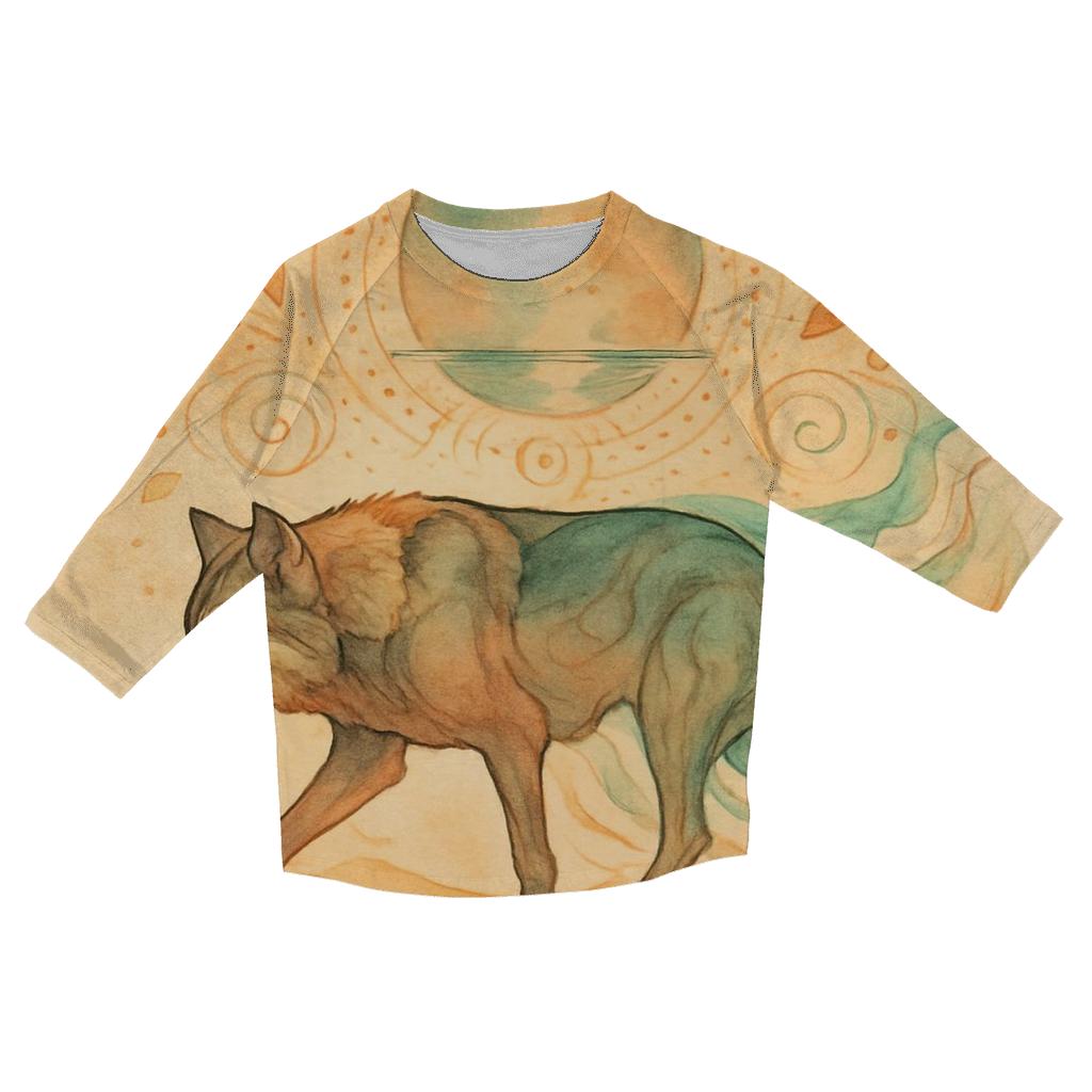 Desert Mirage Spirit Wolf trendy 3/4 sleeve tops