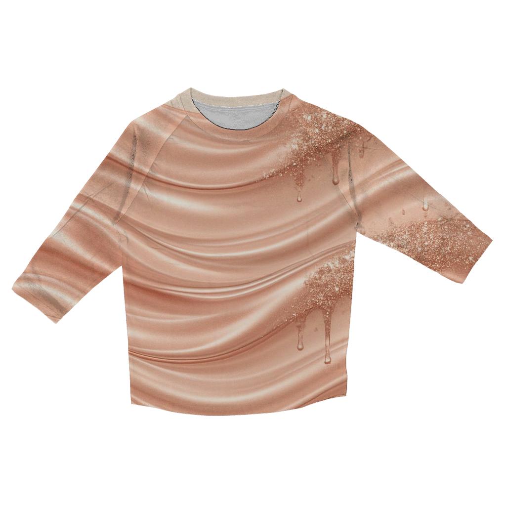 Rose Gold Shimmer Tides personalized 3/4 sleeve tees