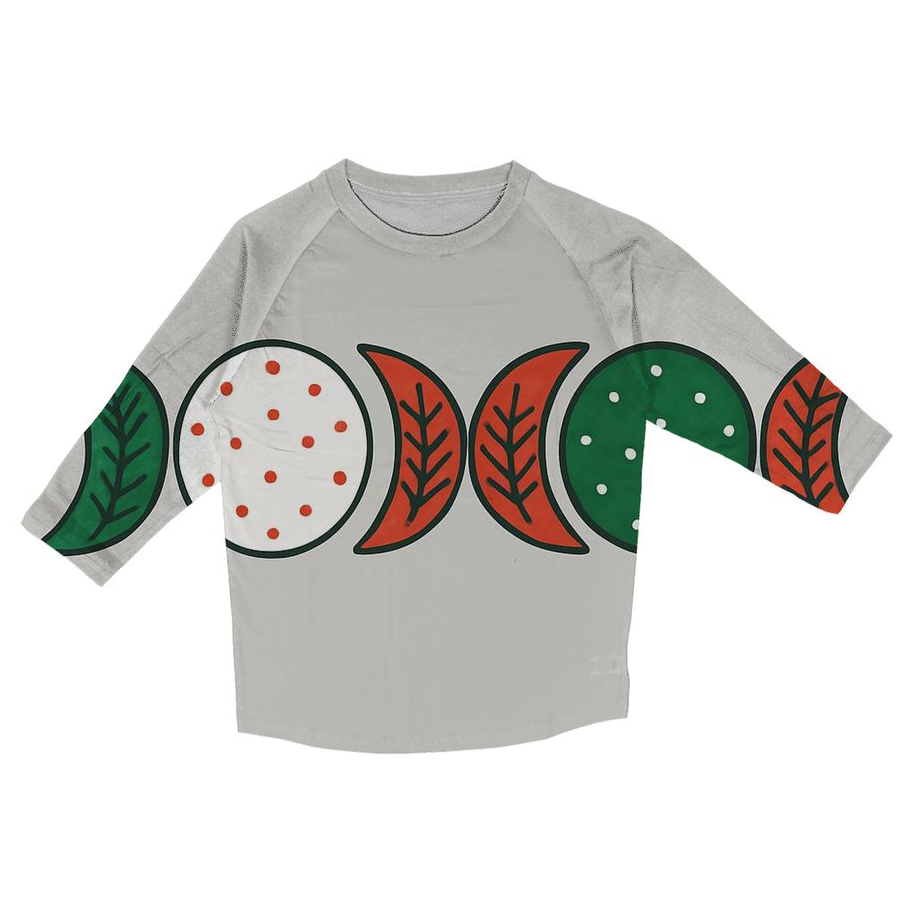 Pine And Ornament Moon Phases designer 3/4 sleeve blouses