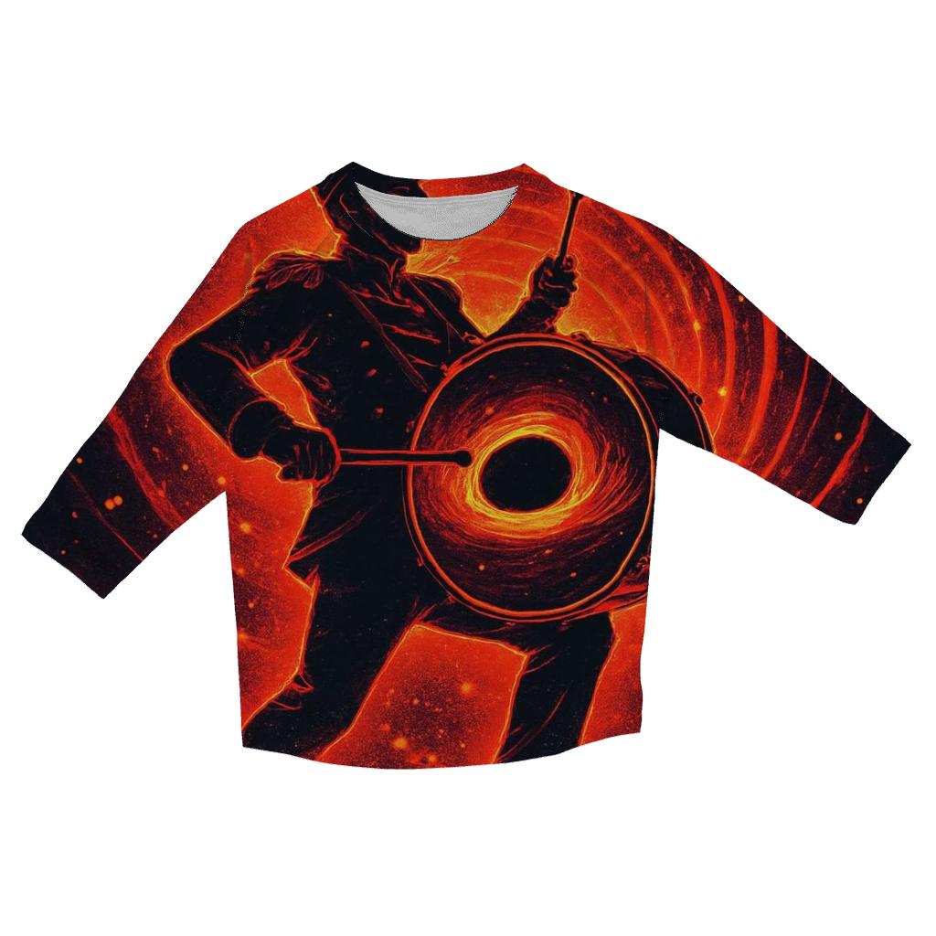 Black Hole Drumline Parade printed three quarter sleeve shirts