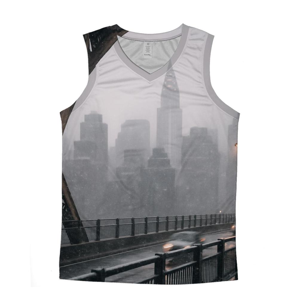 Snow Squall Over Midtown From Queensboro Bridge Walkway personalized athletic tanks
