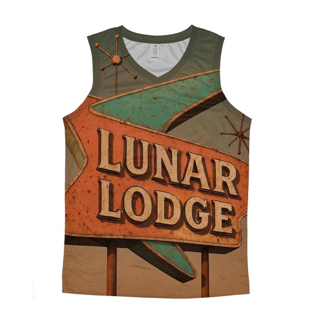 Weathered Space Age Motel Sign sports performance tank tops