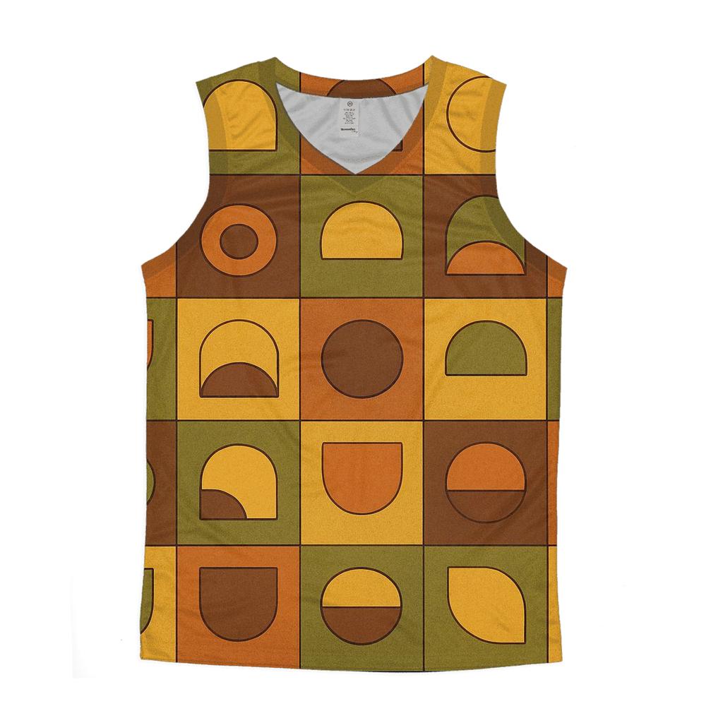 Groovy Patchwork Vinyl Tiles casual summer tank tops