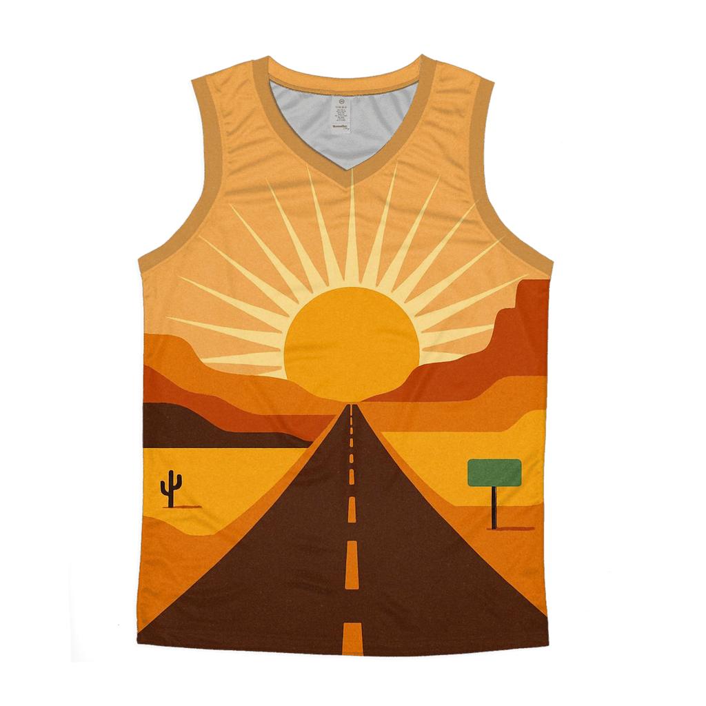 Desert Road Trip Sunburst Horizon designer workout tanks